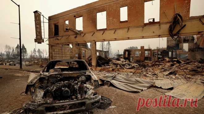 Пожар в Калифорнии уничтожил город Гринвилл со 150-летней историей