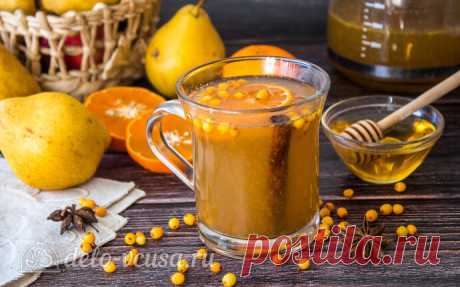 Облепиховый чай с грушей и апельсином, пошаговый рецепт с фото