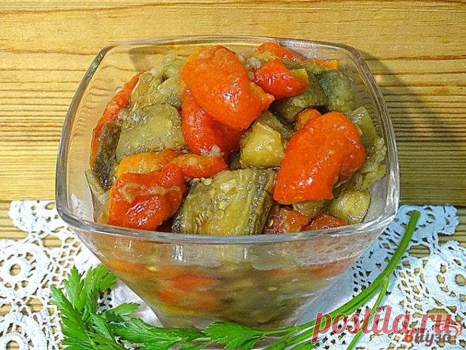 Малосольные баклажаны и перец- отменная закуска