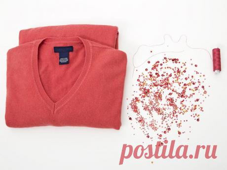 Маскируем пятно на джемпере вышивкой бисером Если на вашем любимом джемпере появилось пятно, которые вы не можете вывести, рекомендуем его тогда замаскировать. При этом вы не только закроете пятно, но и получите уникальную вещь в своем гардеробе...