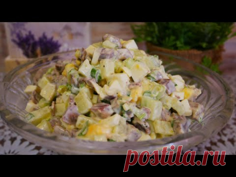 Салат со свежим огурцом и отварным мясом. Готовим БЫСТРО и ВКУСНО. Выпечка и кулинария - YouTube