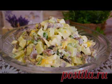 Салат со свежим огурцом и отварным мясом. Готовим БЫСТРО и ВКУСНО. Выпечка и кулинария - YouTube