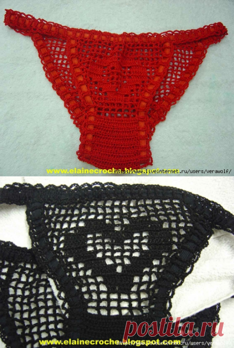 Трусики вязаные крючком. МК