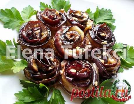 Закуска РОЗОЧКИ из баклажан с орехами.
