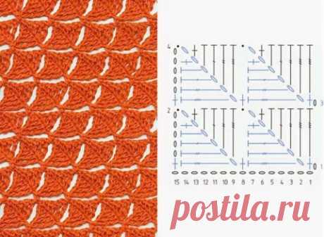 Узор ромбы и ромбики крючком больше 70 схем дал вязания