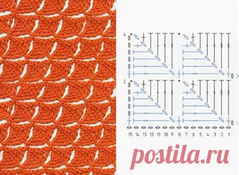 Узор ромбы и ромбики крючком больше 70 схем дал вязания