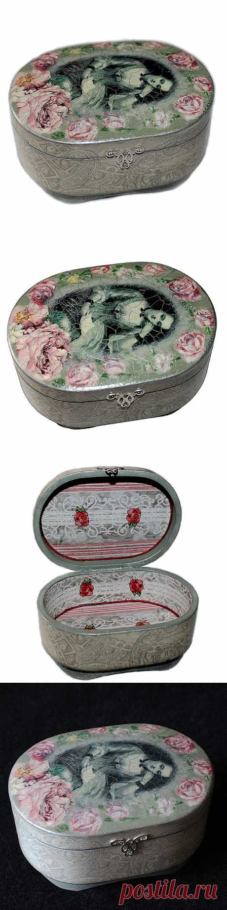 Шкатулка &quot;Дама с розами&quot; - магазин Лавка Рукодельников