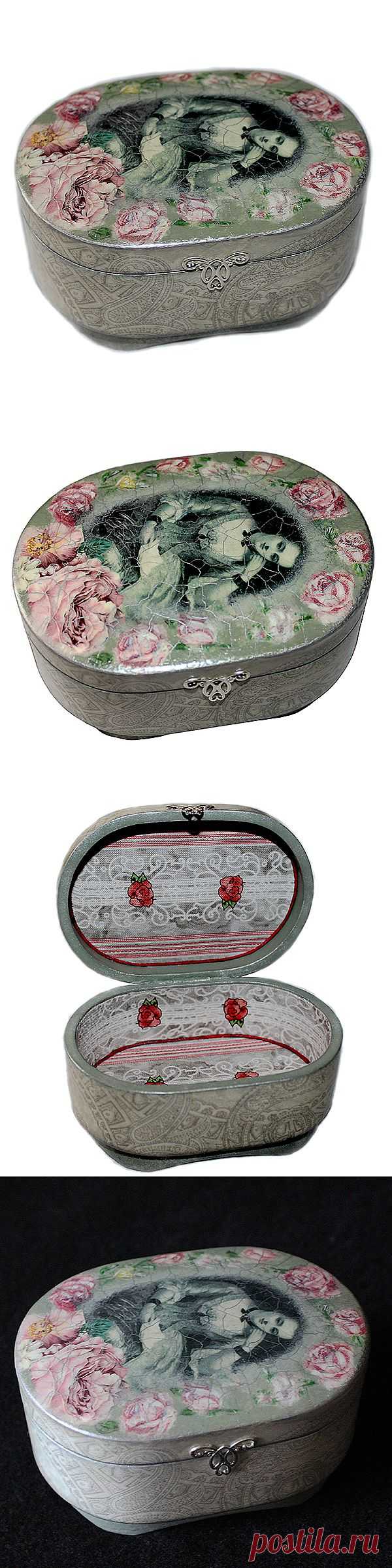 Шкатулка "Дама с розами" - магазин Лавка Рукодельников