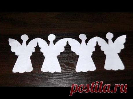Christmas garland of paper Angel with their hands