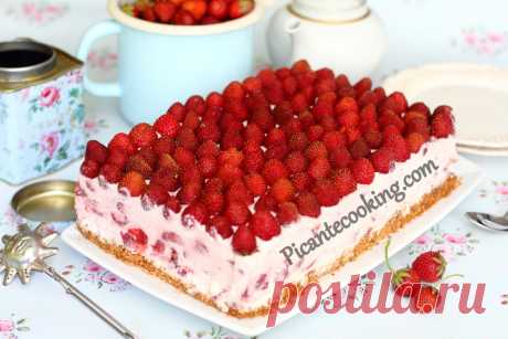 Полуничний сирник без випікання | Picantecooking