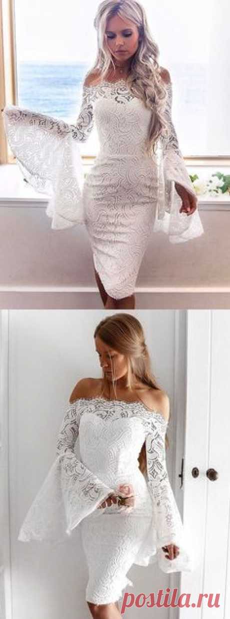 off the shoulder tea length semi formal dresses for teens, cute bell sleeves short homecoming dresses, short tight dress for prom