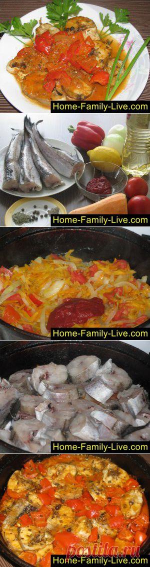 Тушеный минтай - пошаговый фоторецепт - рыба тушеная с овощами