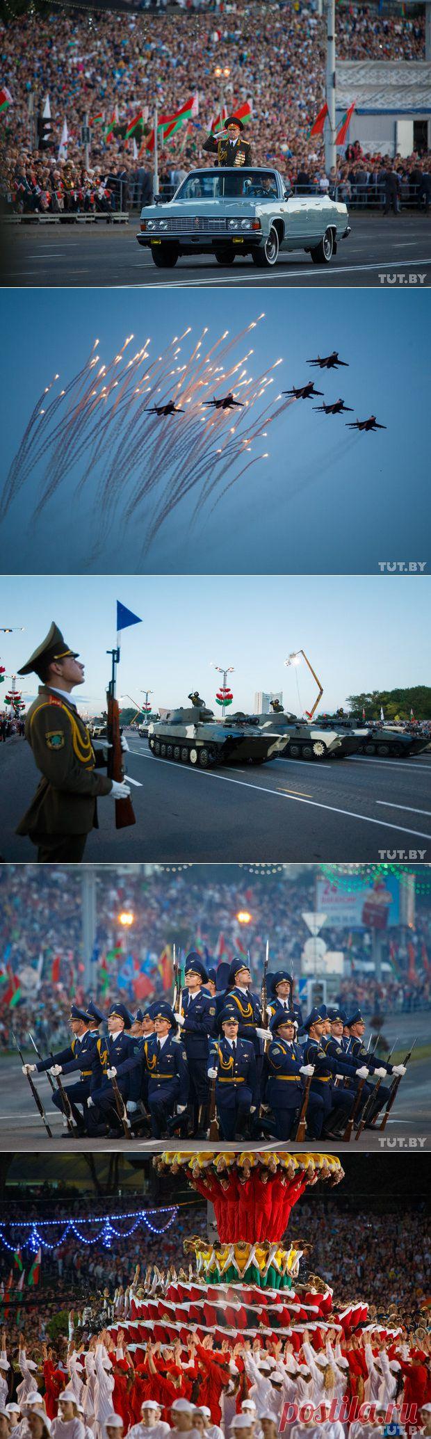 В небе и на земле. Юбилейный военный парад прошел в Минске В этот день в 1944 году Минск был освобожден от фашистов,а князь Святослав разгромил поганый Хазарский каганат,что символично,такая вот независимость...