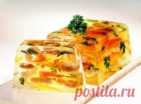 Заливное из рыбы с креветками