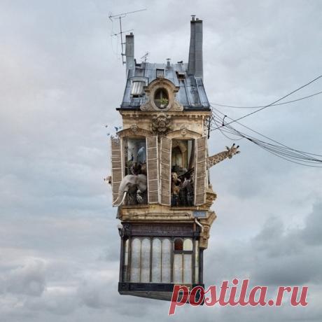 Летающие дома Французский фотограф Laurent Chehere представил как выглядели бы дома Парижа, если бы они умели летать…