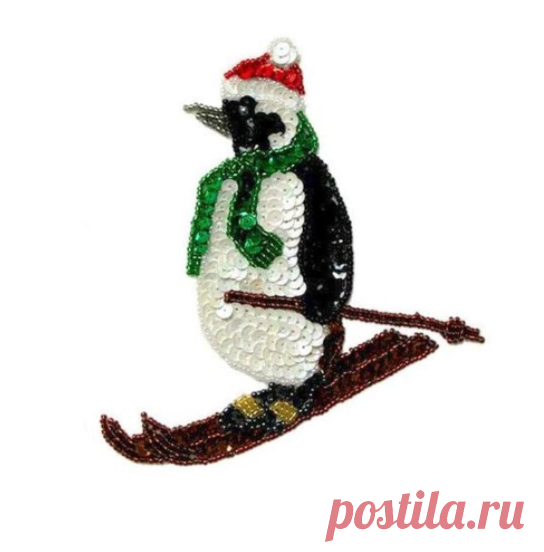 #брошь #пингвин #лыжи