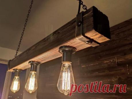 Идеи изготовления светильников из натурального дерева для дома своими руками