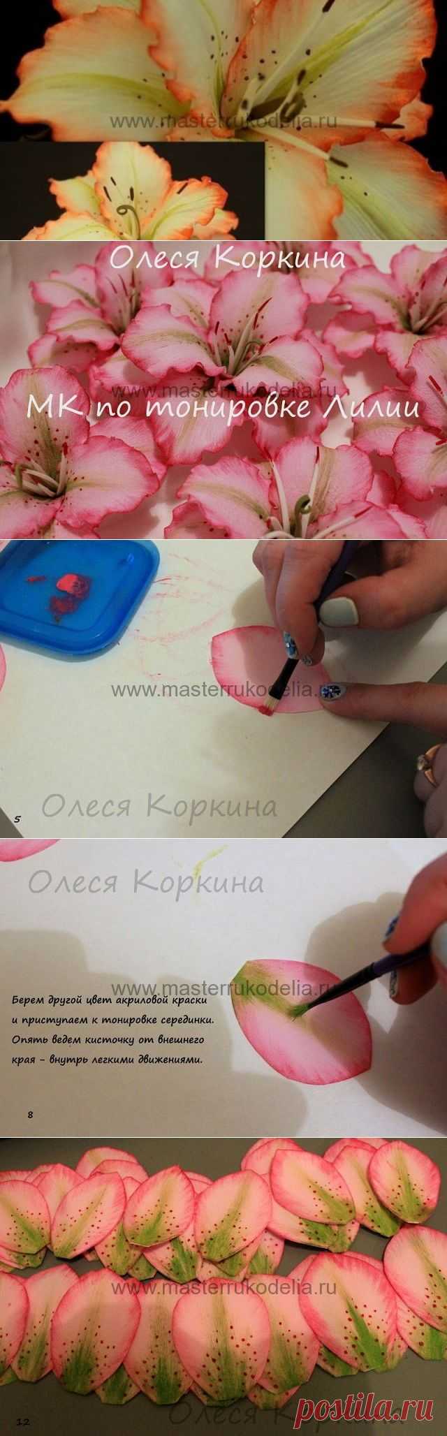 Тонирование цветка. МК Олеси Коркиной.