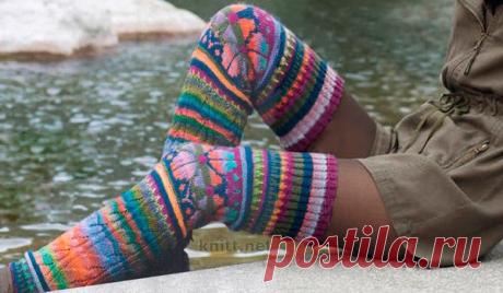 Гетры выше колена спицами | knitt.net | Все о вязании