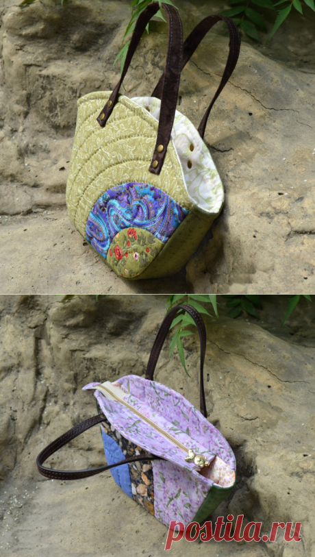 Patchwork Quilted Tote Bag ~