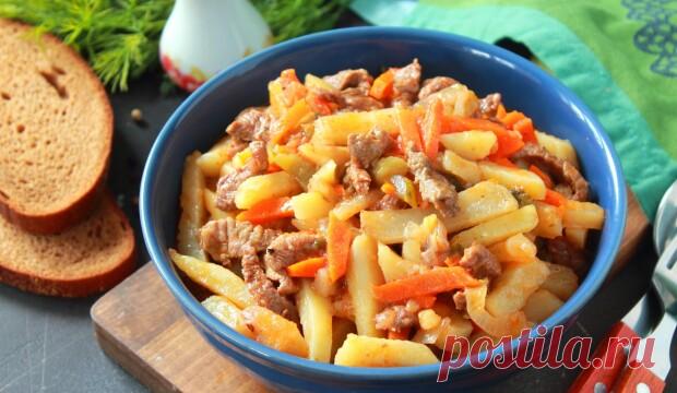 Азу по-татарски с солеными огурцами Сытный обед с неповторимым вкусом