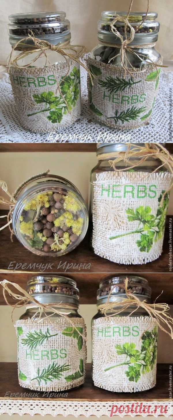 Декорируем баночки для специй и трав - Ярмарка Мастеров - ручная работа, handmade