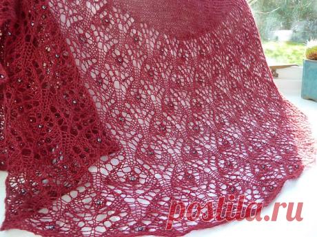 Первый этап совместного вязания ажурной накидки Poppy Shawl by ANNIKEN ALLIS / Вязание спицами / Игра "Авантюра" спицами