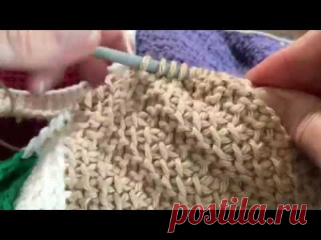 Tunisian Crochet: Afghan Sampler Block 11 (Raised Diagonal)