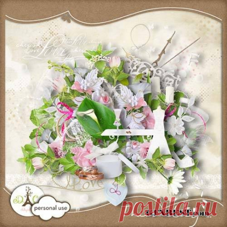 Нежный,свадебный скрап-набор «This Day»