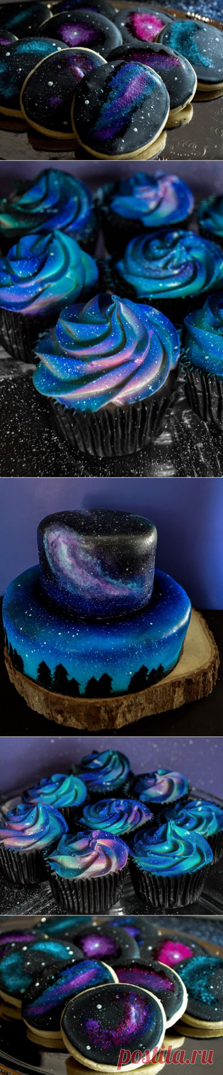"Космический" свадебный торт и пирожные (5 фото)