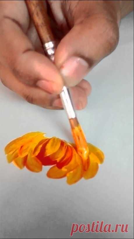 Jun 26, 2017 - Flower paintingThis video shows step by step instruction on how to make flower painting with round brush using one stroke technique.Please try these step by ...