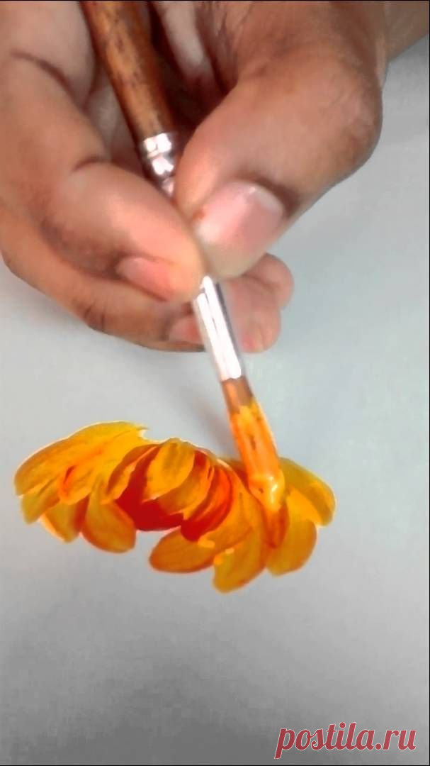 Jun 26, 2017 - Flower paintingThis video shows step by step instruction on how to make flower painting with round brush using one stroke technique.Please try these step by ...