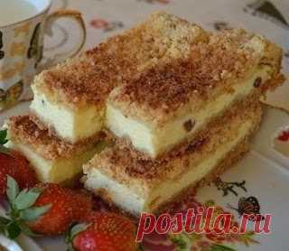 Лучшие кулинарные рецепты: Песочный пирог с творогом