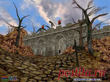 Форт Легиона Лунной Бабочки (Moonmoth Legion Fort).
Расположен неподалеку от Балморы у дороги, ведущей в восточную и южную часть Вварденфелла, что очень удобно для нас, геймеров, особенно в начале игры, когда возвращаемся из очередного похода в родной город изрядно потрепанные, но с деньгами. В форте, как и положено, имеется святилище Имперского культа, кузнецы, торговцы и учителя навыков. Начальствует в укреплении Рыцарь-Протектор Радд Твердосердечный, именно он выдаст несколько квестов...