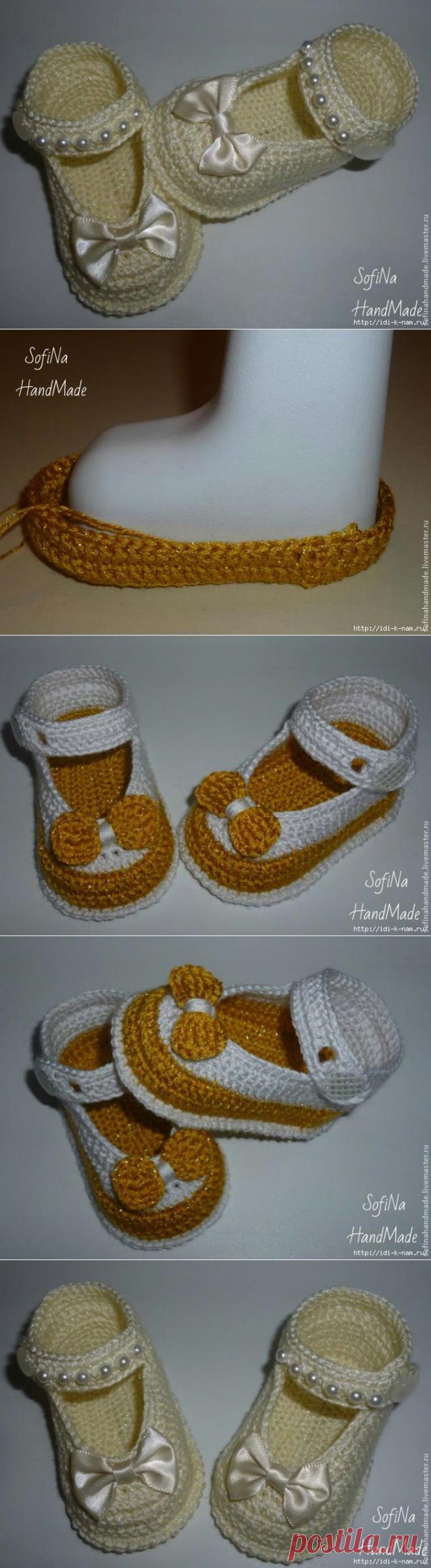 Вяжем пинетки-туфельки