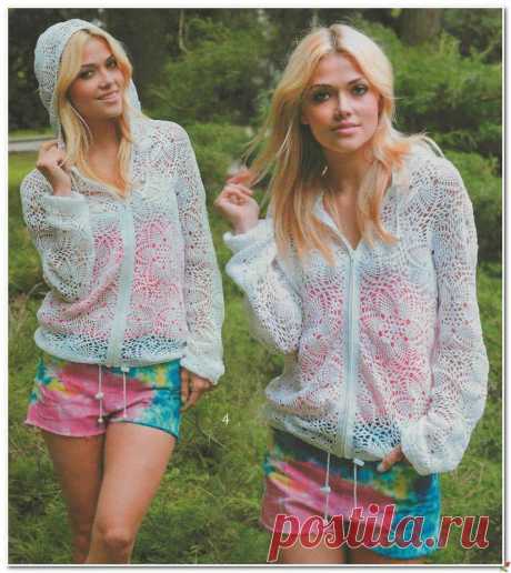 ВЯЖЕМ КРЮЧКОМ АЖУРНУЮ КУРТКУ.