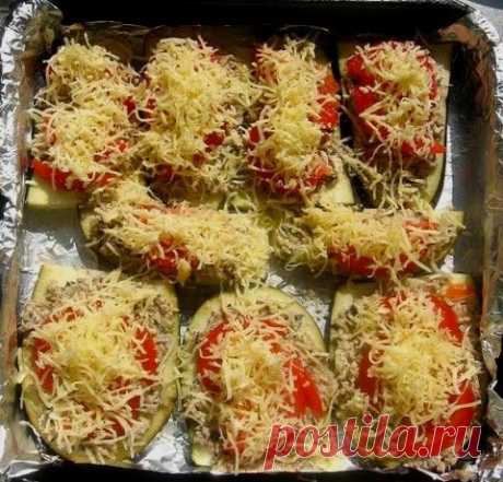 Язычки из баклажанов с грибами запечённые в духовке!