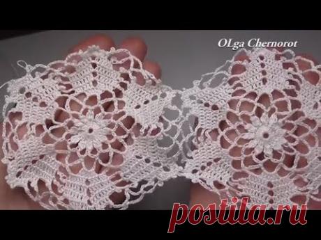 Crochet round  motif  tutorial VERY EASY Круглый ажурный мотив крючком