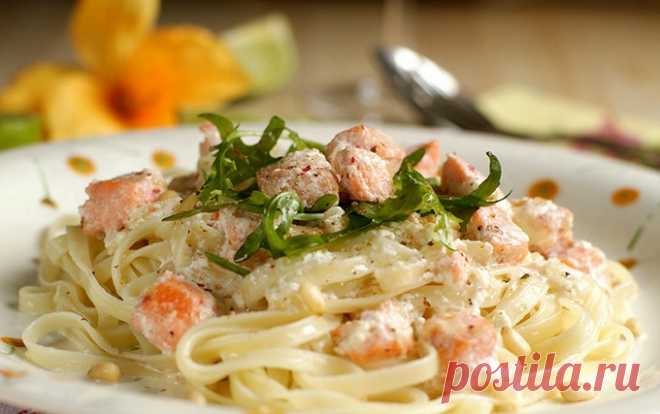 Паста с горбушей и сливочно-имбирным соусом — Вкусные рецепты
