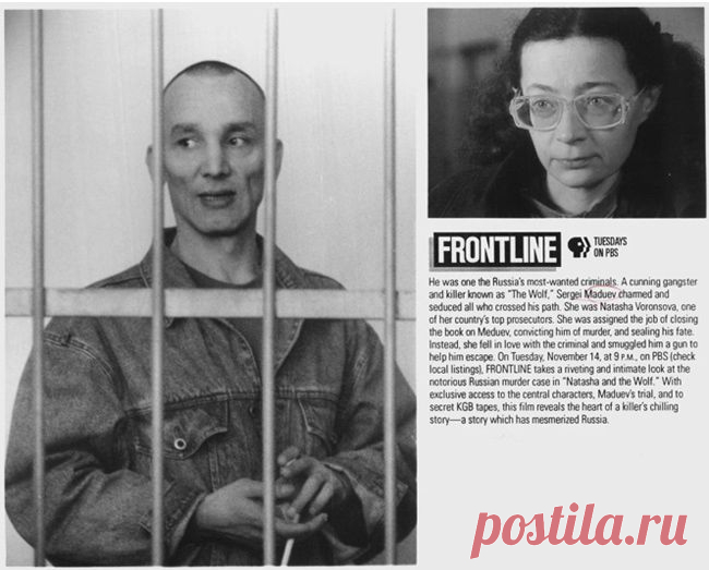 Уретральные бандиты и женщины-следователи | Намедни попался сюжет о Сергее Мадуеве, бандите, самом известном из последних советских налетчиков. Там был эпизод, когда женщина-следователь передала ему в камеру револьвер, с которым он пошел на рывок из Крестов. Кино, помнится, даже сняли, где Абдулов с Нееловой разыграли главные роли бандита и следователя.