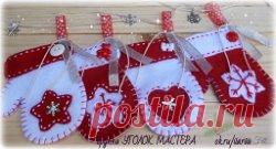 Новогодние рукавички. Мастер класс+шаблон