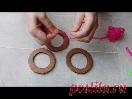 Как из картона и акриловых ниток сделать велосипед. DIY/рукоделие