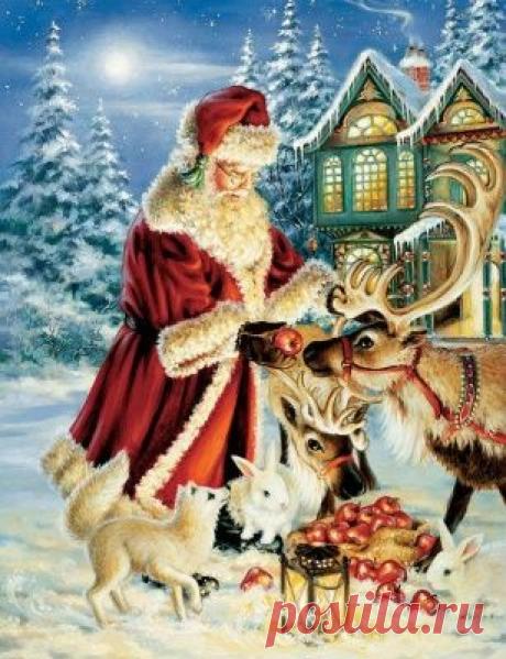 арт.21341 Алмазная мозаика &quot;Упряжка Санта Клауса&quot; [размер 40*50 см.] - 2300 руб. - под заказ