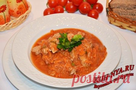 Гуляш из свинины, в мультиварке