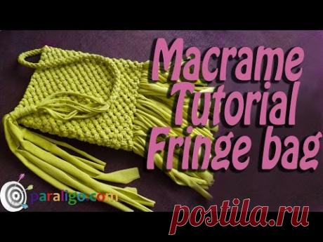 Macrame tutorial: How to make a macrame fringe bag! - YouTube