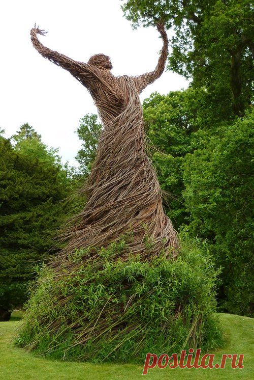 A Swirling Willow Figure Rises from the Grounds of Shambellie House in Scotland The Whirling Dervish was a willow sculpture by artist Trevor Leat