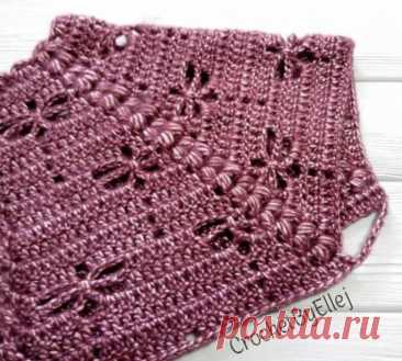 Круглая кокетка крючком со стрекозами