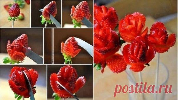 Роза из клубники.