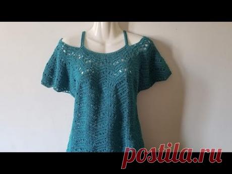 Вязание крючком для всех видов блузокБлузка с диагональными вентиляторами часть 1)Вязание крючком для всех видов блузокВязание крючком Zig Zag Blouse (вязание крючком) Шаг за шагом - # 1Вязание крючком для всех видов блузокВязание крючком Zig Zag Blouse (вязание крючком) Шаг за шагом - # 1