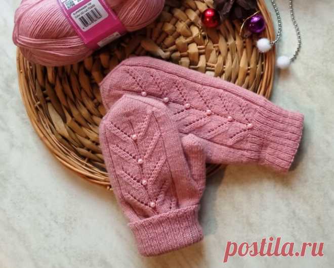 Теплые рукавички для дочки